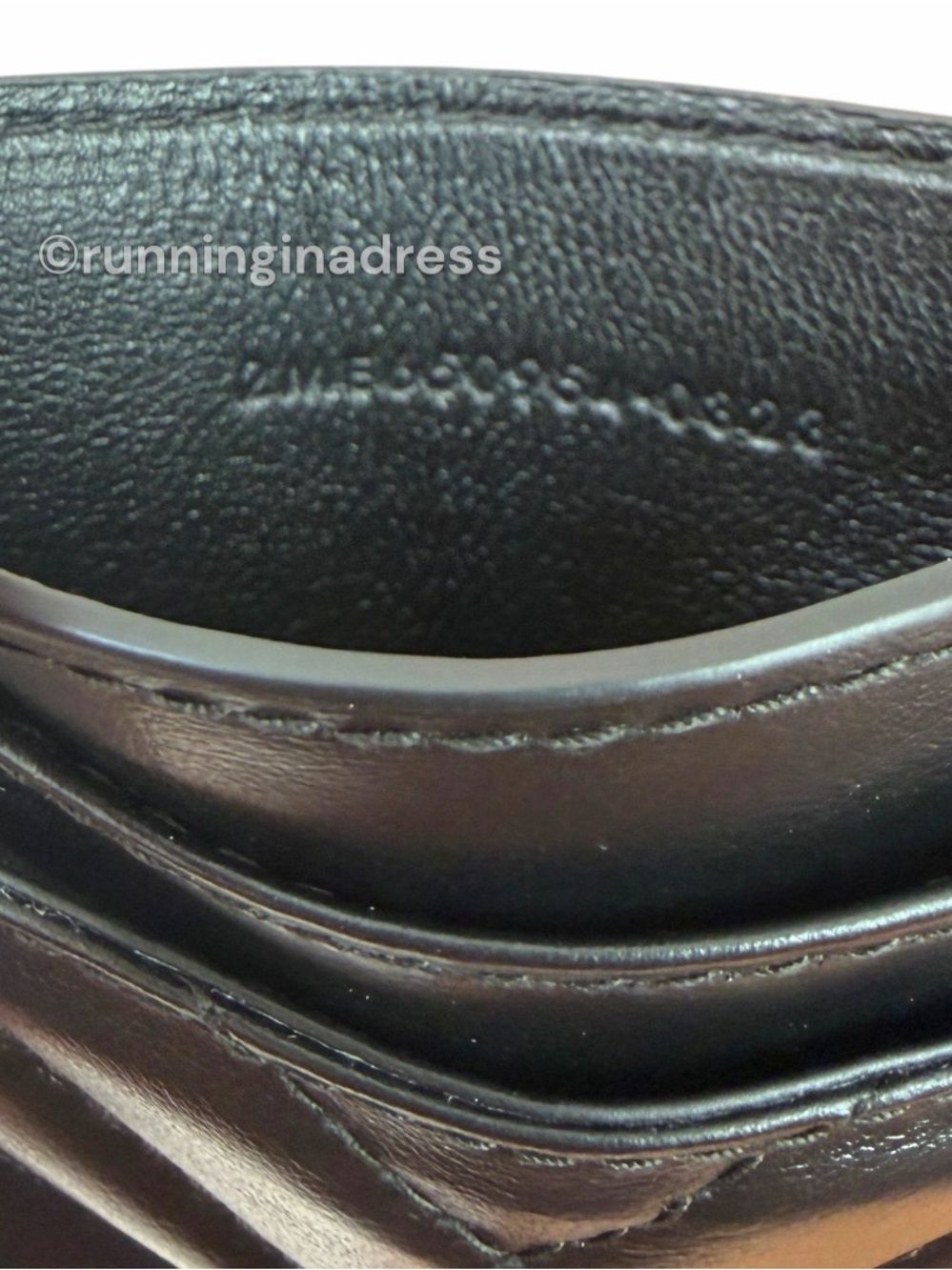 Saint Laurent YSL Joan Quilted Leather Card Case Holder Wallet Black Gold Stamp - Picture 7 of 9